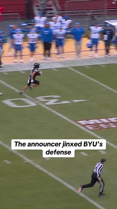 JINX! BYU Defense crumbles immediately after announcer shouts them out 😂 