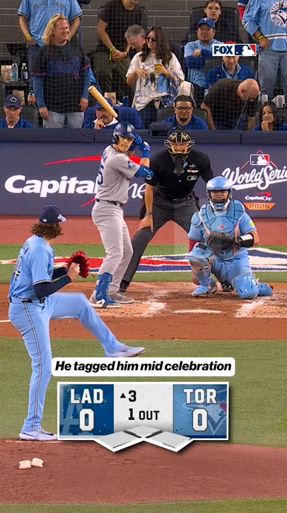 Tommy Edman was tagged mid celebration after hitting double 😶