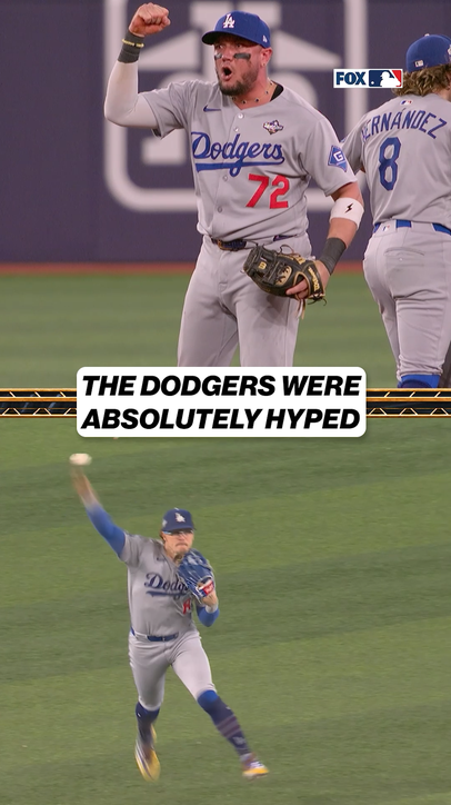 The Dodgers were HYPED after game-winning double play! 😤