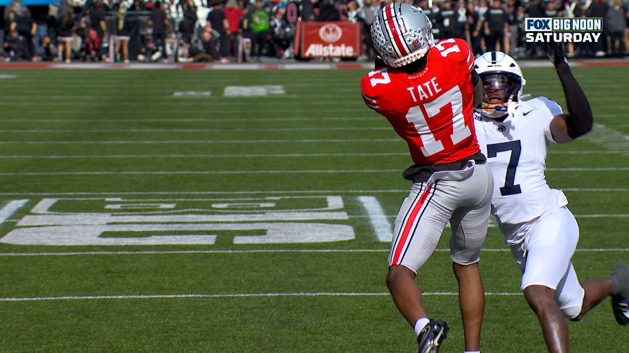 Julian Sayin connects with Carnell Tate for a 45-yard TD to extend Ohio State's lead over Penn State