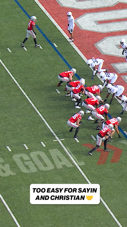 Bennett Christian shows off some good hands to add another TD for Ohio State 👏  Sponsored by Allstate