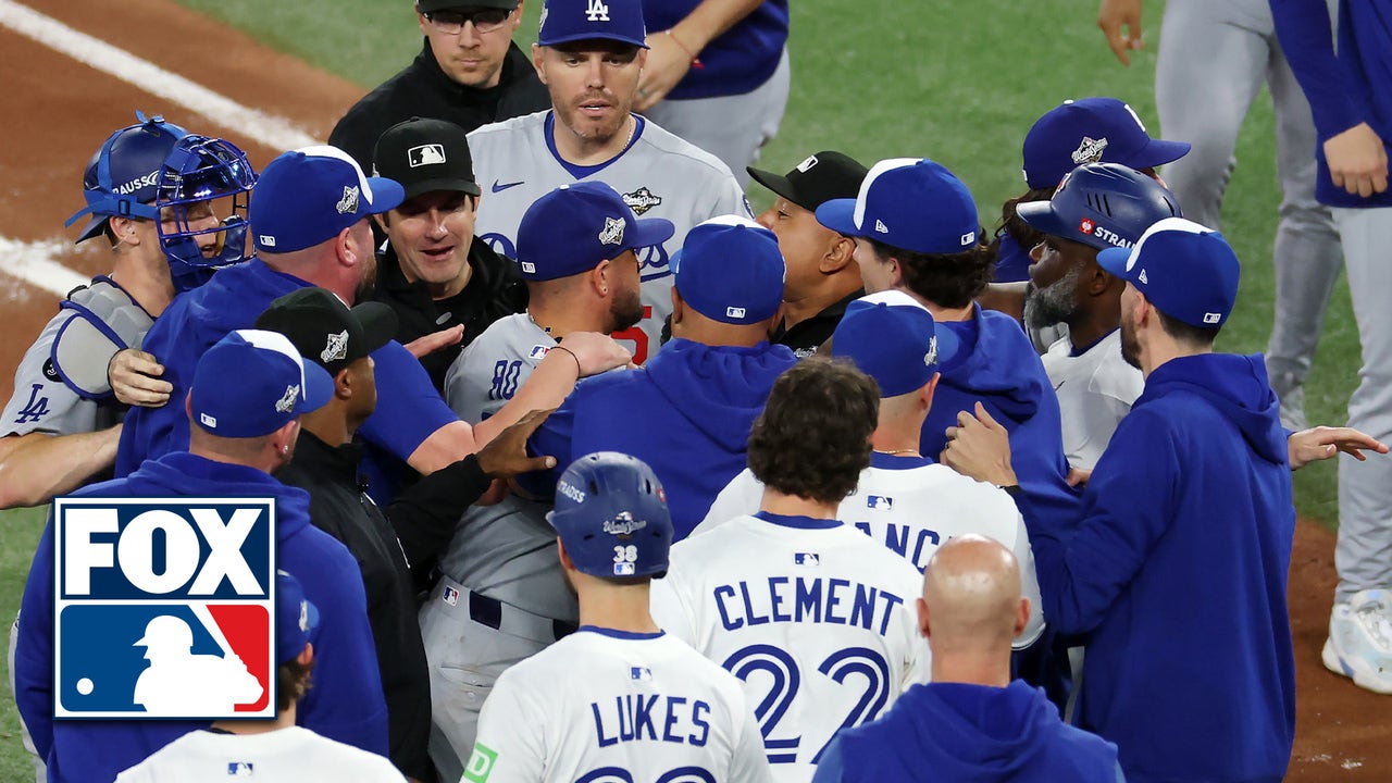 BENCHES CLEAR IN GAME 7 🚨 Blue Jays Storm Field after Andrés Giménez Hit By Pitch