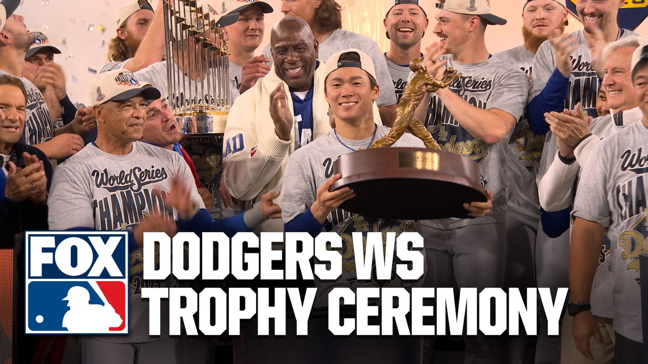 2025 Los Angeles Dodgers World Series Trophy Ceremony 🏆 Yamamoto