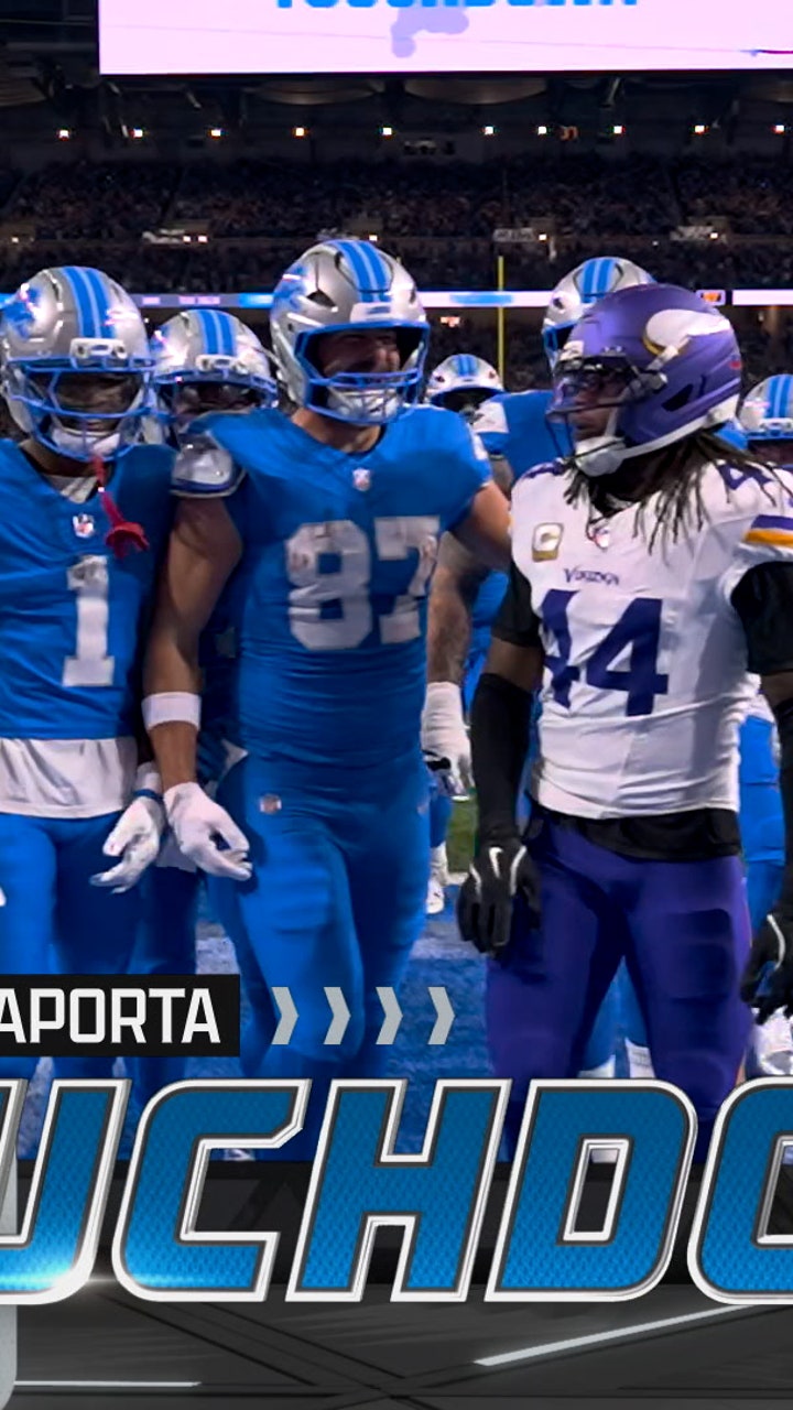 Image for Jared Goff connects with Sam LaPorta for 40-yard TD, giving Lions early lead over Vikings | NFL Highlights