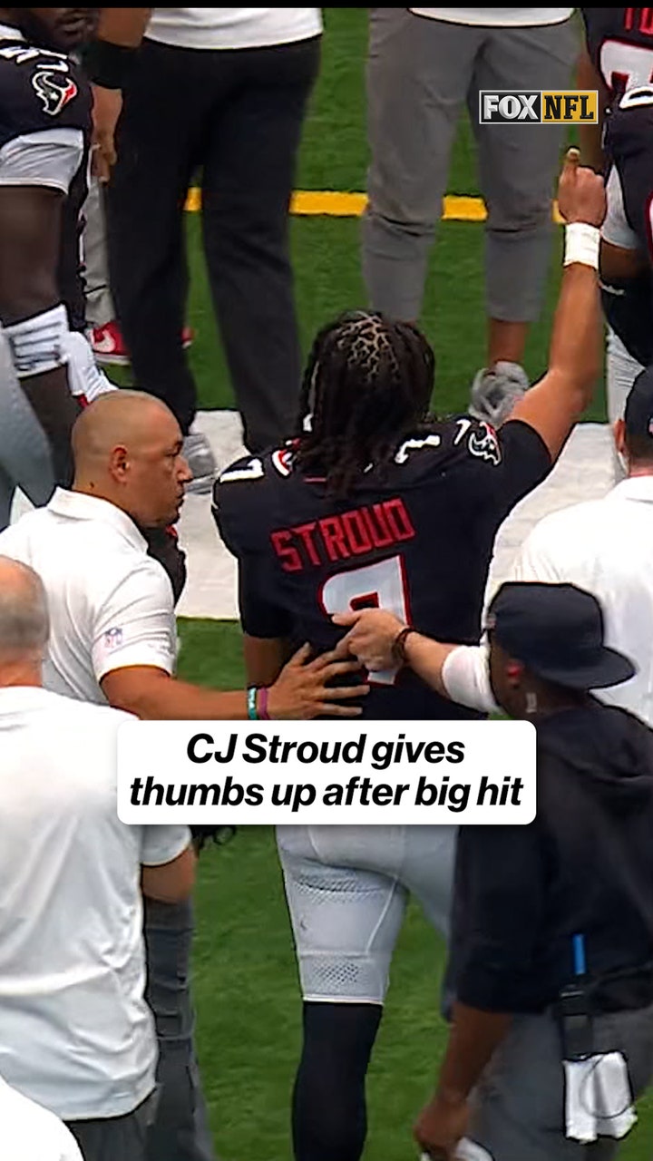Image for CJ Stroud walks off the field after tough hit 👍