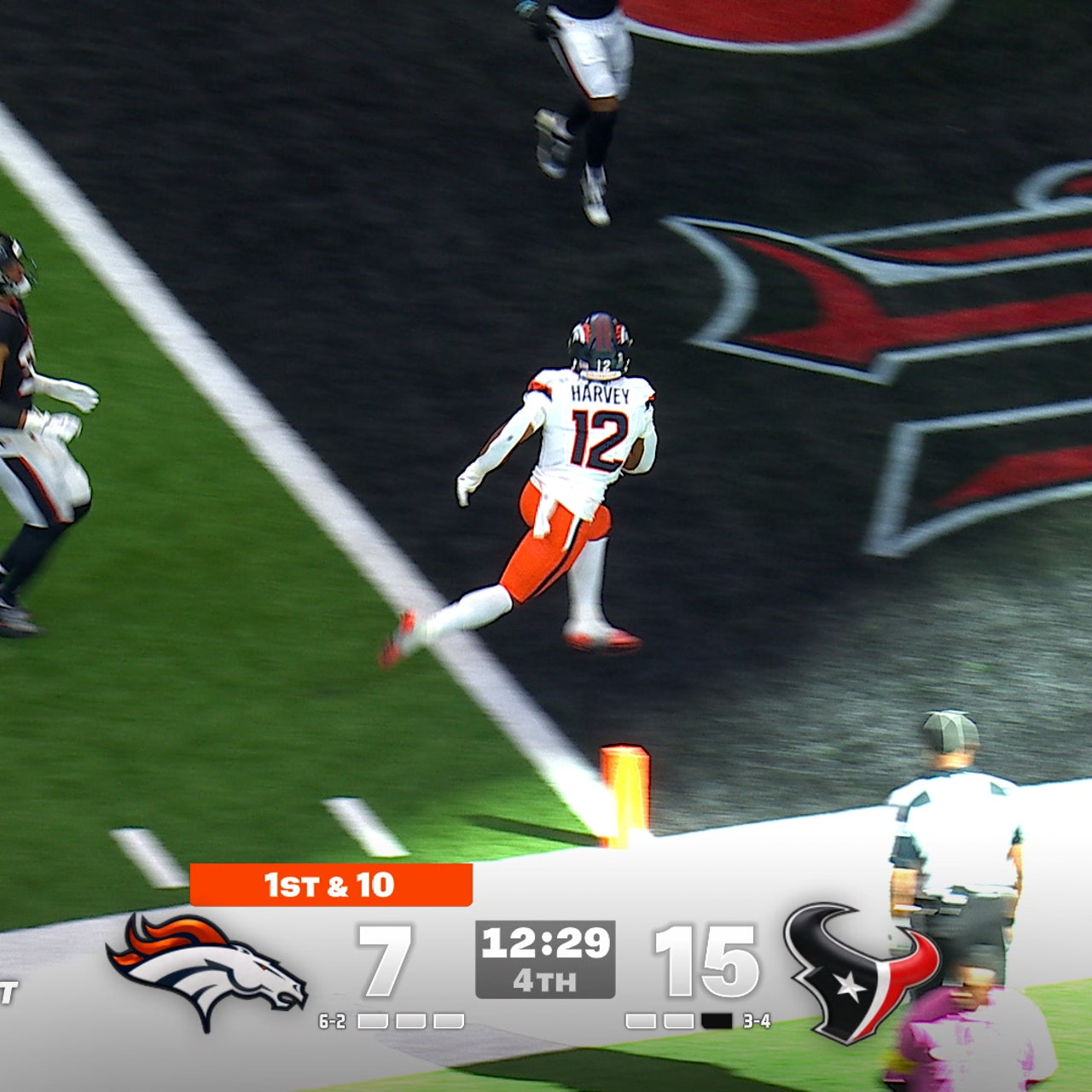 Image for Bo Nix' deep pass finds RJ Harvey for a 27-yard TD, Broncos even the score against Texans | NFL Highlights
