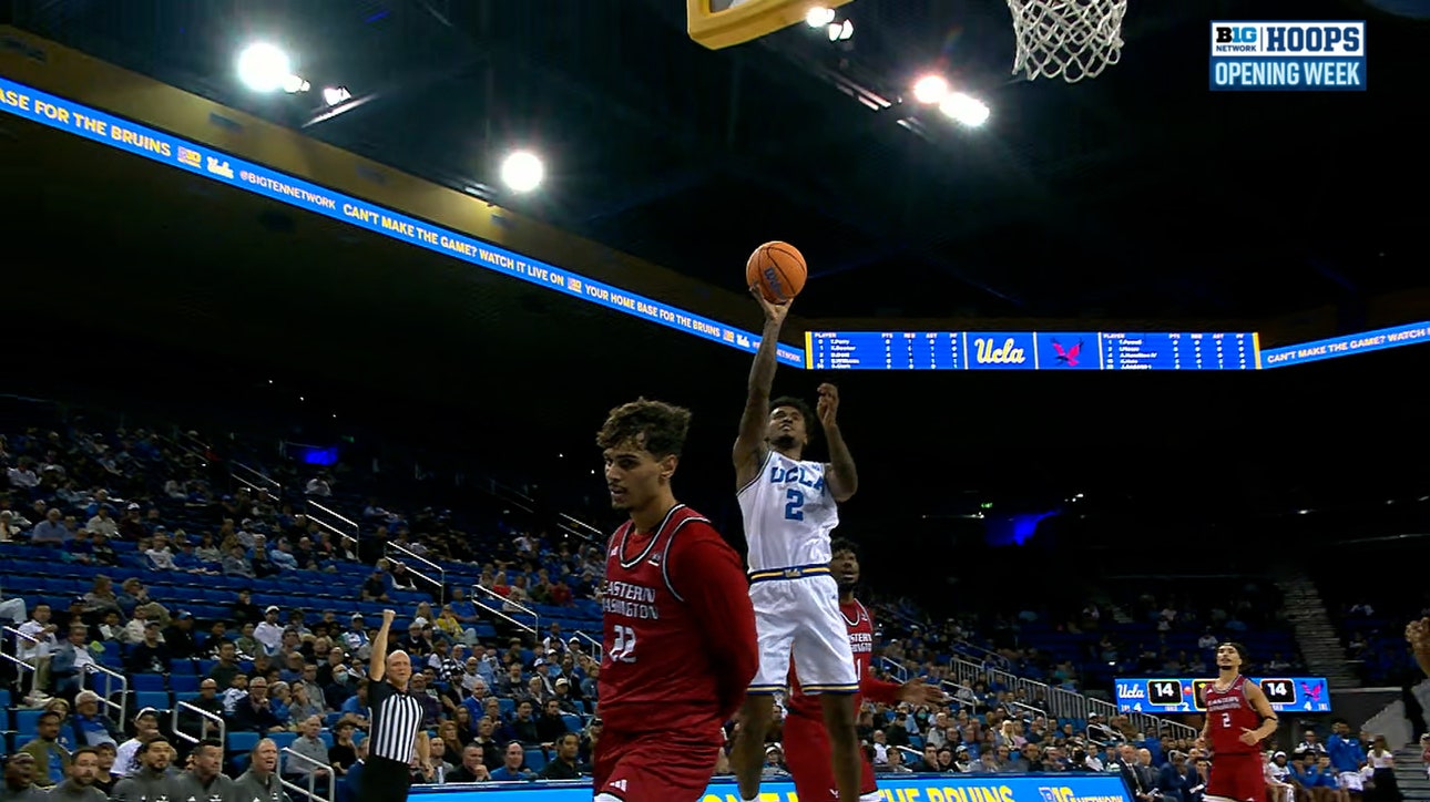 Donavan Dent drives to the basket and converts the and-1 for UCLA