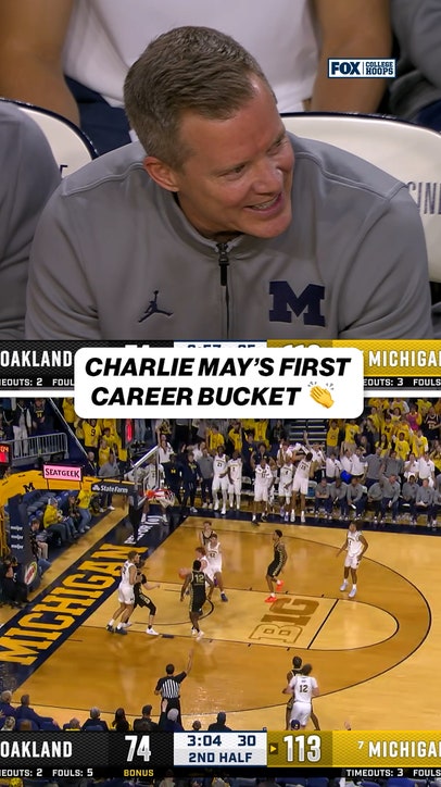 Dusty May watches on as his son Charlie May SCORES HIS FIRST POINTS for Michigan!!