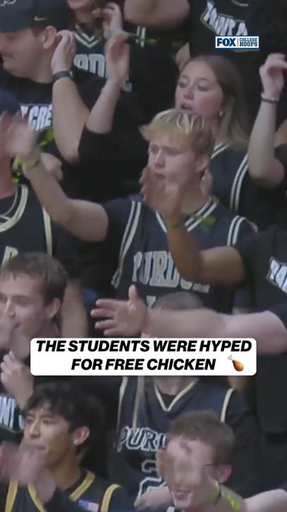"The earliest chicken awarded in Purdue basketball" 😂