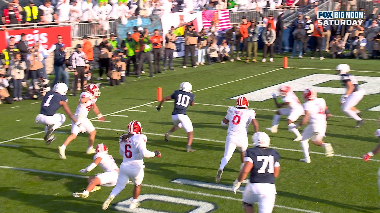 Ethan Grunkemeyer connects with Nick Singleton for 19-yard TD, giving Penn State lead over Indiana