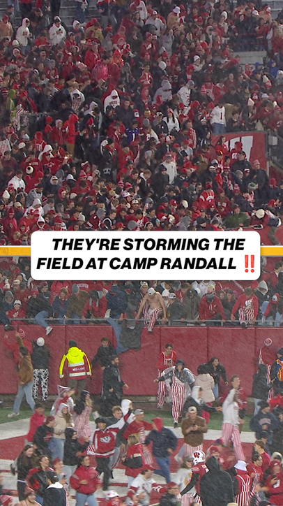 What a moment for these badger football fans as Wisconsin takes down No. 23 Washington