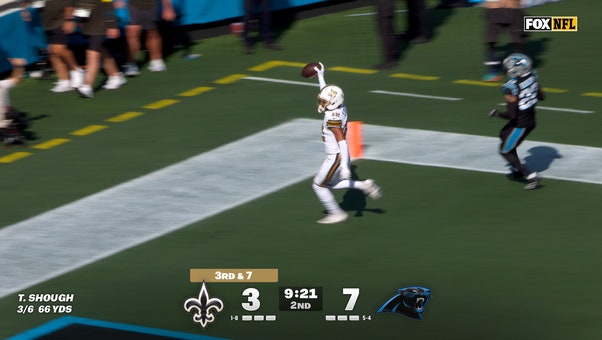Tyler Shough connects with Chris Olave on 62-yard TD pass, giving Saints lead over Panthers | NFL Highlights