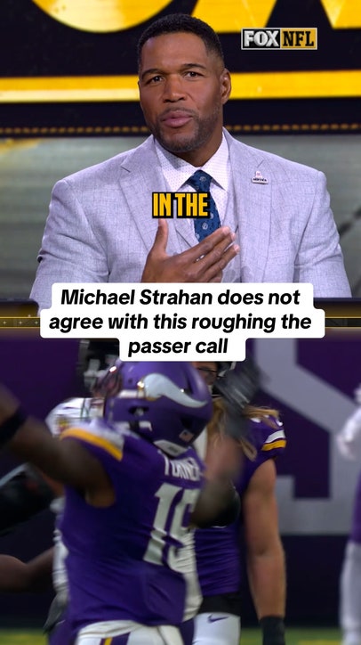 Michael Strahan is not a fan of this Vikings roughing the passer call