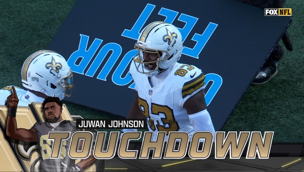 Tyler Shough connects with Juwan Johnson on a 30-yard TD pass, extending Saints lead over Panthers