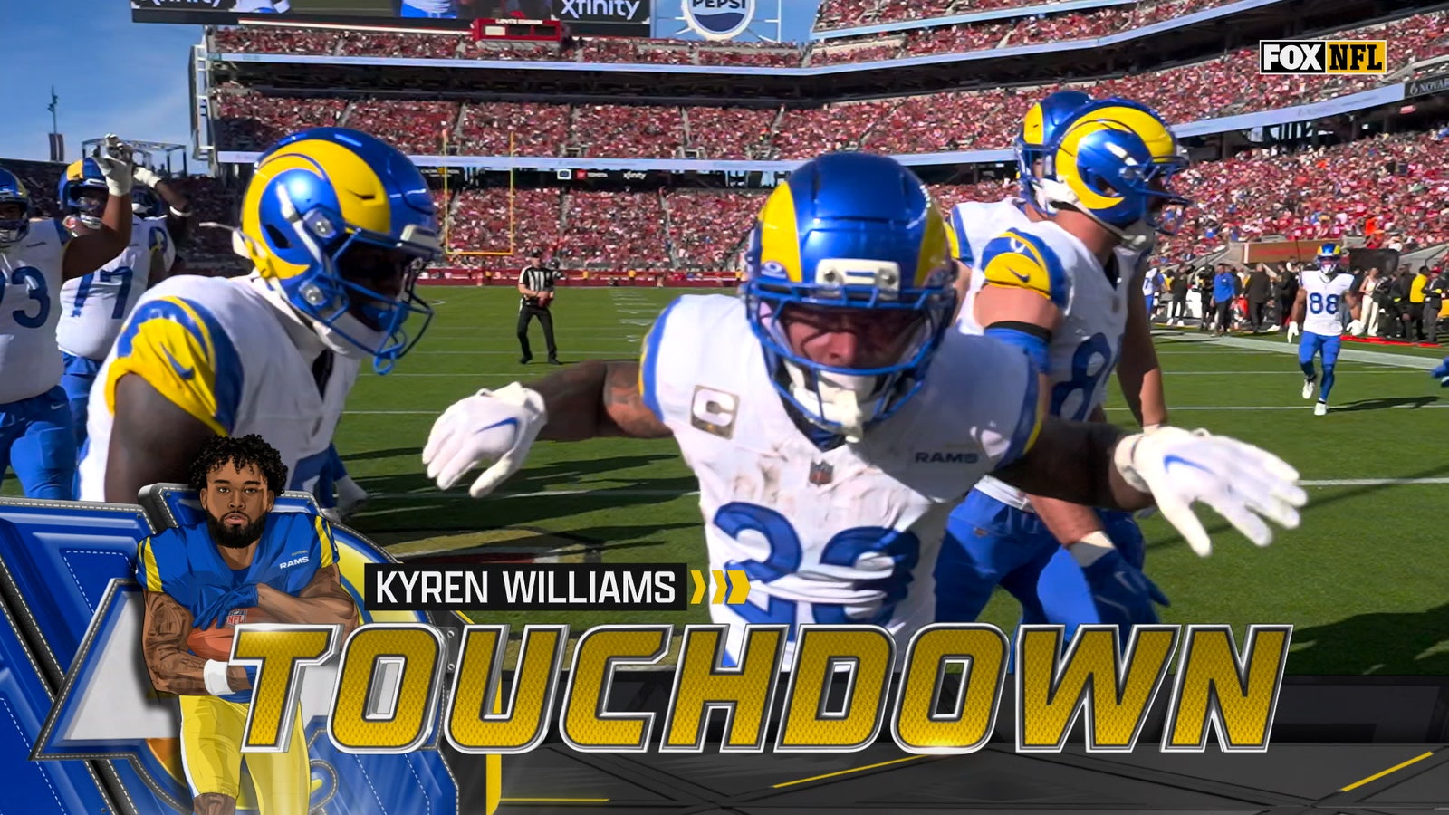 Kyren Williams punches it in from two yards out for TD, giving Rams early lead over 49ers | NFL Highlights