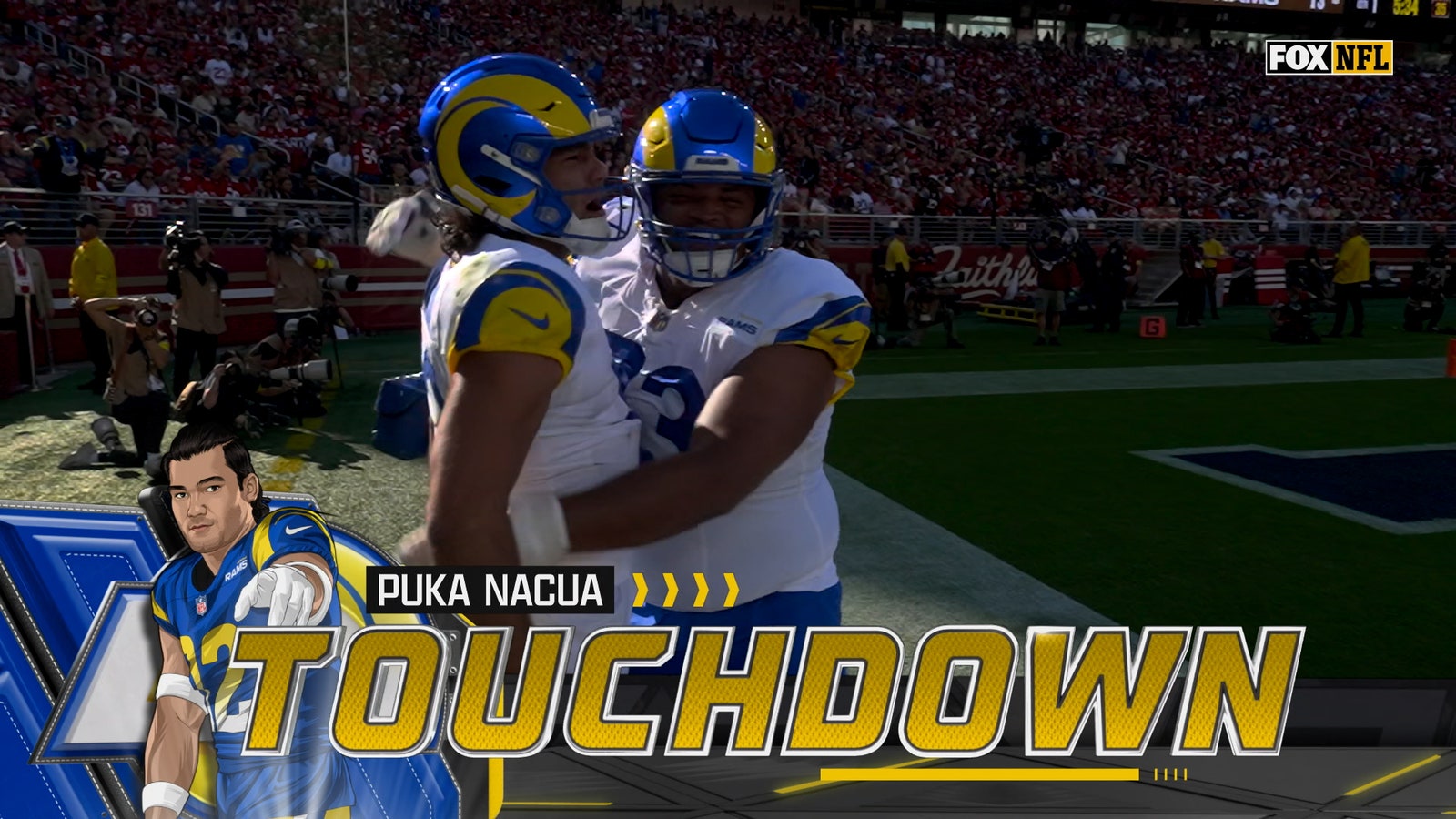 Matthew Stafford connects with Puka Nacua for 22-yard TD, extending Rams' lead over 49ers | NFL Highlights