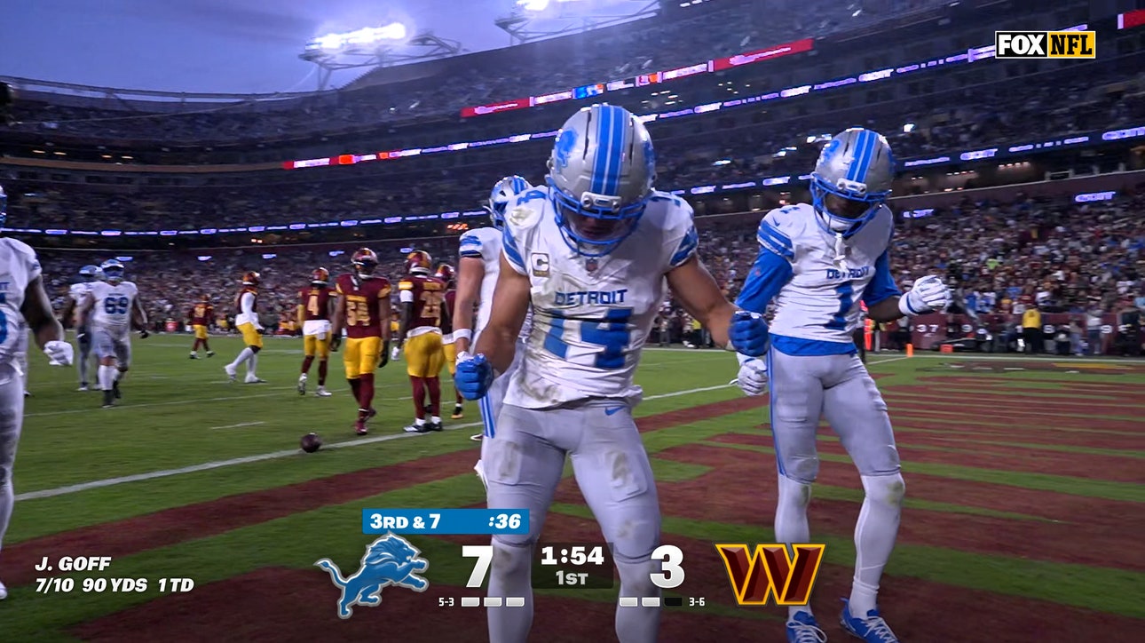 Jared Goff finds Amon-Ra St. Brown for nine-yard TD to extend Lions' lead over Commanders | NFL Highlights