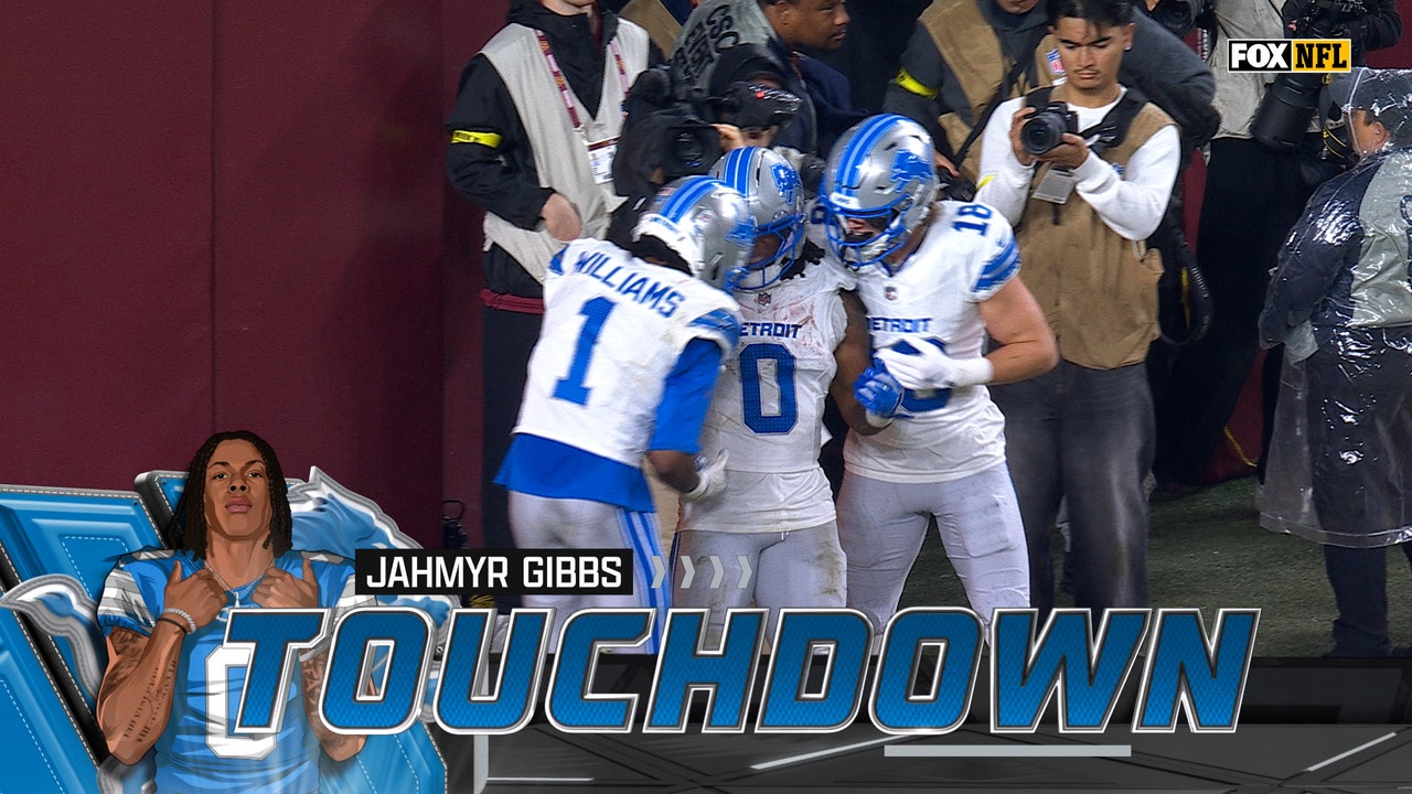 Jahmyr Gibbs rushes for 44-yard TD to extend Lions' lead over Commanders | NFL Highlights