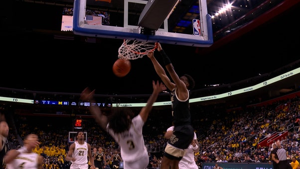 Myles Colvin finishes POSTERIZING dunk, giving Wake Forest lead over Michigan