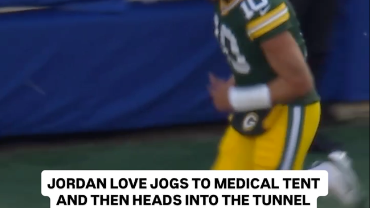 Jordan Love exits the game vs. Giants