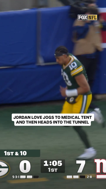 Jordan Love exits the game vs. Giants