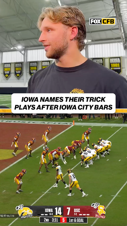 Iowa QB Mark Gronowski on how Hawkeyes' trick plays are named after bars in Iowa City 😆