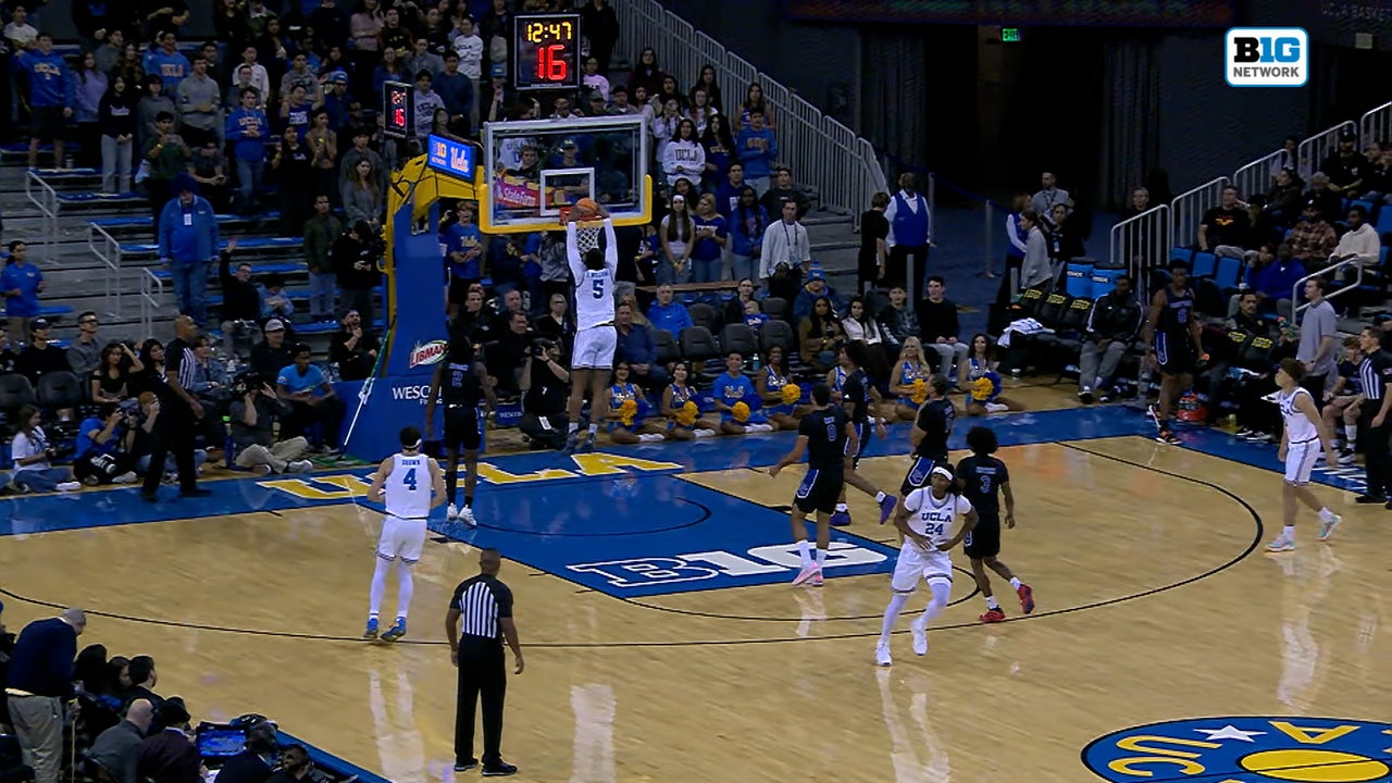 Brandon Williams finishes slam DUNK, extending UCLA's lead over Presbyterian