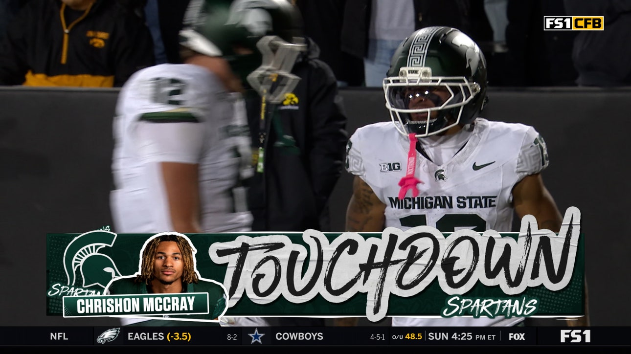 Alessio Milivojevic finds Chrishon McCray for 5-yard TD, extending Michigan State's lead over Iowa