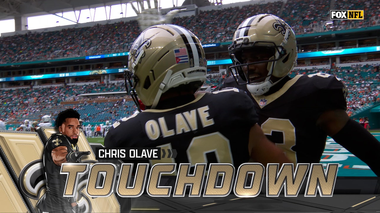 Tyler Shough connects with Chris Olave on 17-yard TD to cut Saints’ deficit against Dolphins | NFL Highlights