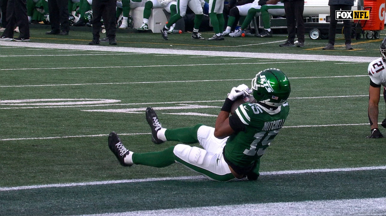 Jets' Tyrod Taylor finds Adonai Mitchell for a 52-yard touchdown vs. Falcons | NFL Highlights