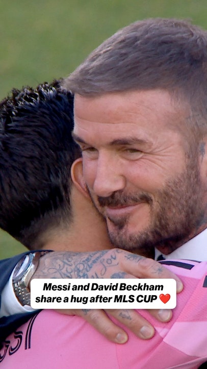 Messi and David Beckham hug it out ❤️