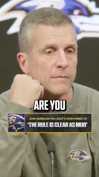 John Harbaugh shows clear frustration after Likely’s wiped-out TD 👀