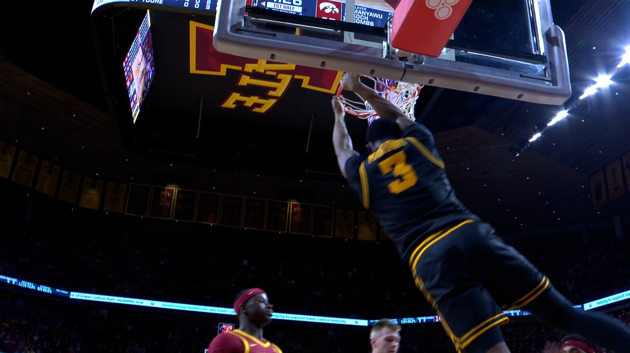 Isaia Howard finds Cam Manyawu for alley-oop SLAM, extending Iowa's lead over Iowa State