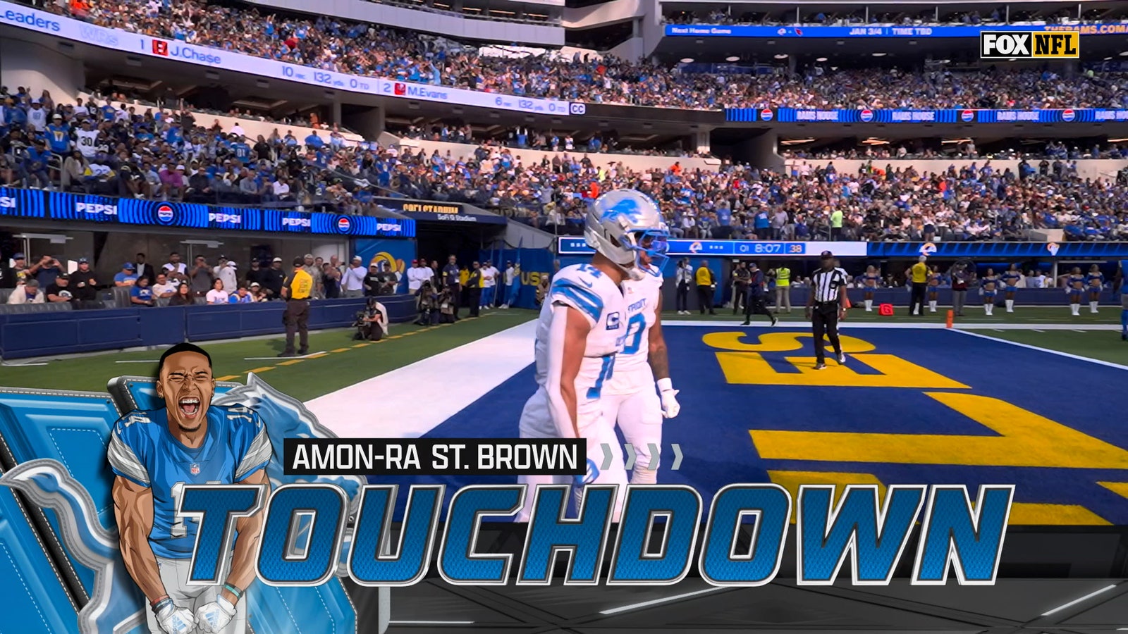 Jared Goff finds Amon-Ra St. Brown for 17-yard TD to give Lions lead over Rams
