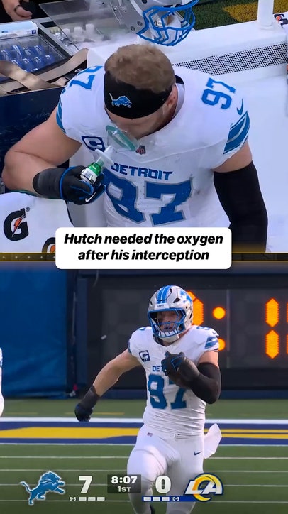 Aidan Hutchinson NEEDS OXYGEN after INT 😮‍💨