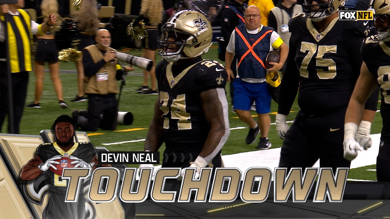 Devin Neal punches in rushing TD to pull Saints even with Panthers | NFL Highlights