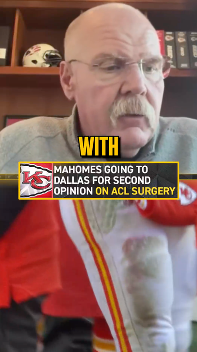 Patrick Mahomes is heading to Dallas for a second opinion on torn ACL, via Andy Reid