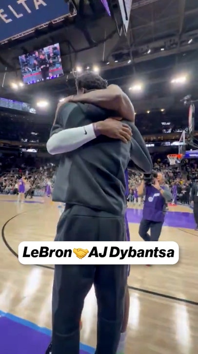LeBron went right up to BYU's AJ Dybantsa after Lakers-Jazz 🔥
