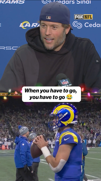 Matthew Stafford had quite the reason for visiting the medical tent last night 🤣