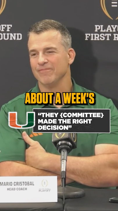 Mario Cristobal when asked about what Miami's result today said about the committee's decision to put them in