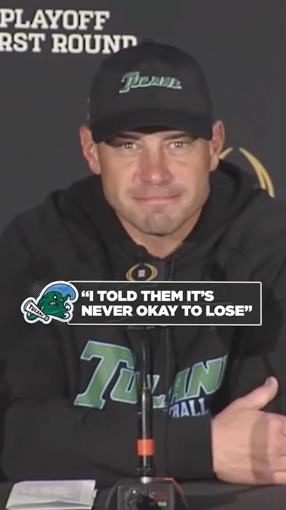 Jon Sumrall on what he told his team after Tulane's loss to Ole Miss in the CFP ⬇️