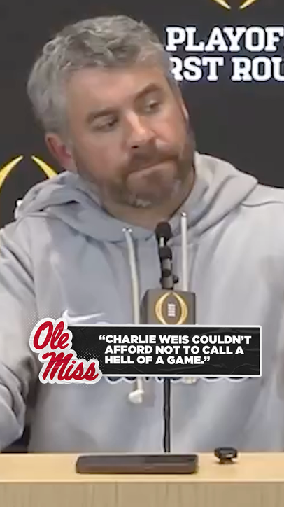 Pete Golding said OC Charlie Weis "couldn't afford not to call a hell of a game" in the first round of the CFP
