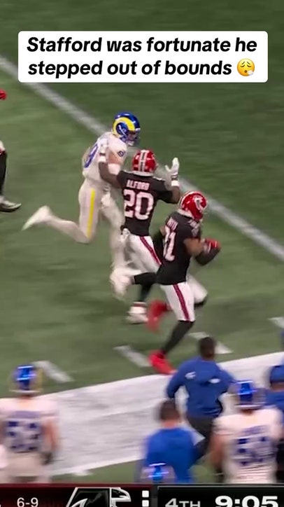 Matthew Stafford was fortunate Xavier Watts stepped out of bounds 😶