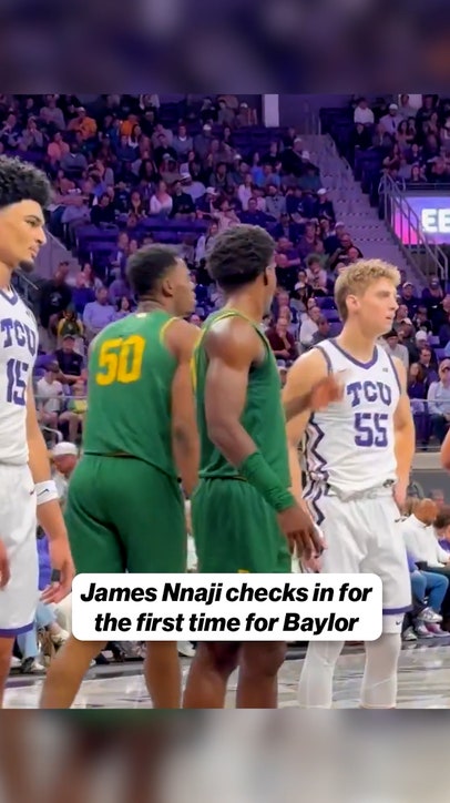 Former NBA Draft pick James Nnaji checks in for the first time for Baylor against K-State 👀