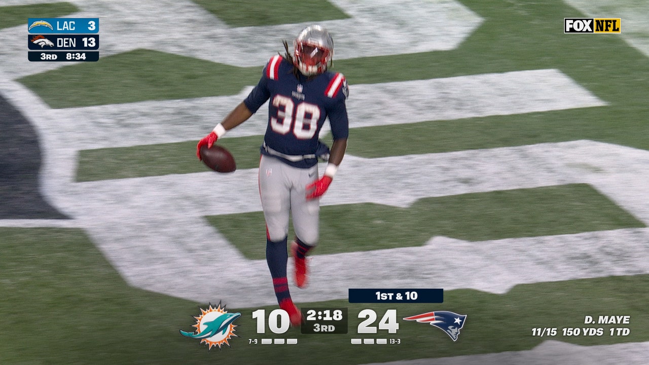 Rhamondre Stevenson scores his THIRD TD against Dolphins as Patriots lead 31-10 | NFL Highlights