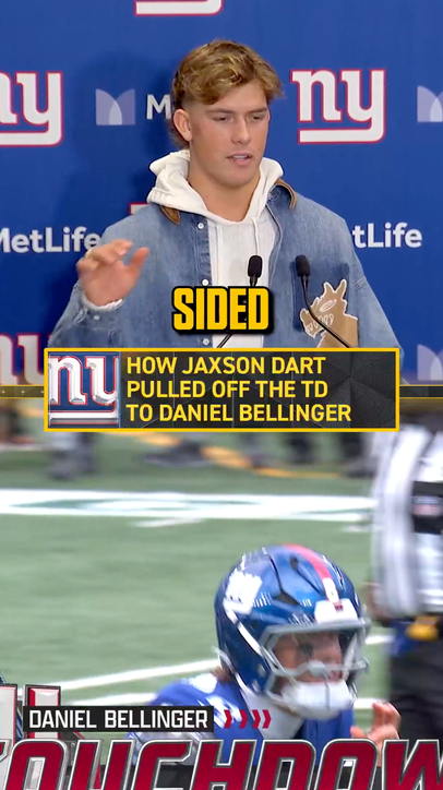Giants quarterback Jaxson Dart breaks down his flip touchdown pass to Daniel Bellinger