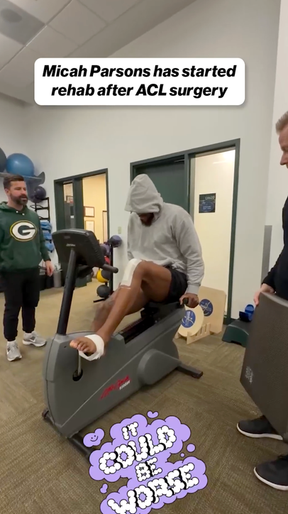Micah Parsons wasting no time starting his rehab after ACL surgery 