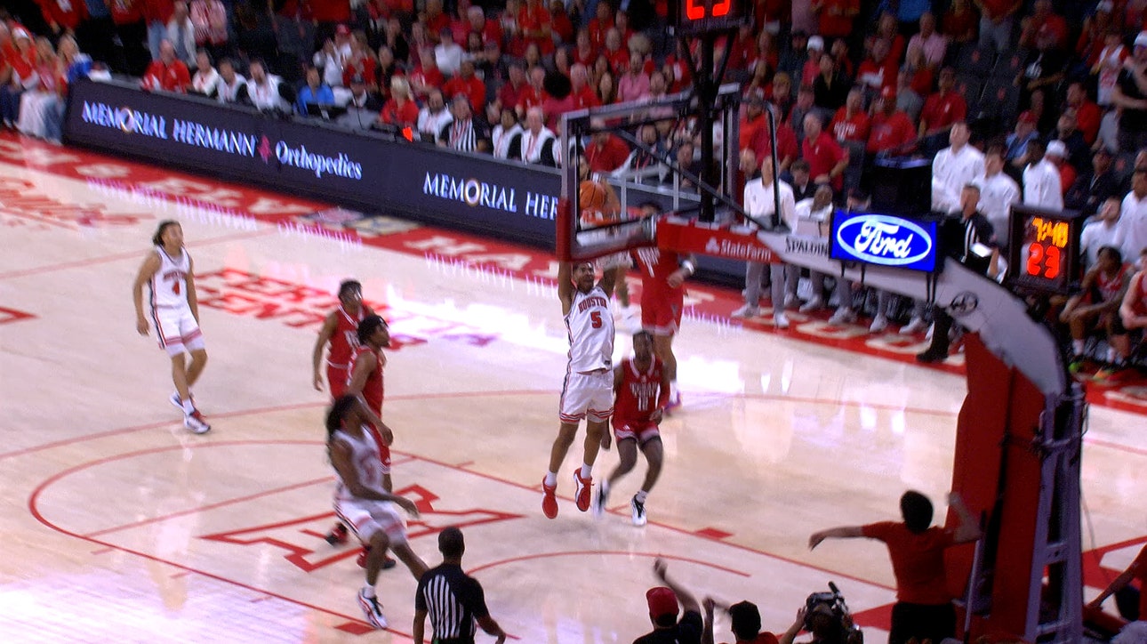 Chris Cenac Jr. throws down POWERFUL Two-Handed SLAM DUNK to give Houston a lead over Texas Tech