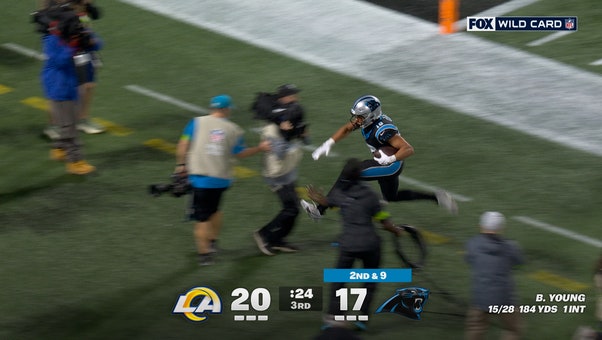 Jalen Coker’s 52-yard reception sets up Chuba Hubbard’s TD as Panthers take lead over Rams | NFL Highlights