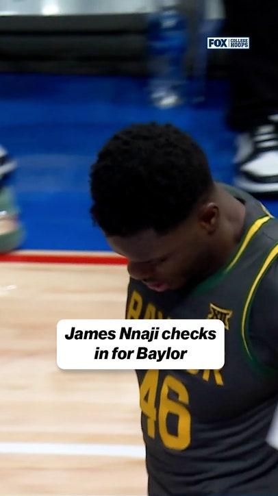 Former NBA Draft pick and newest addition to Baylor, James Nnaji, checks in vs Kansas